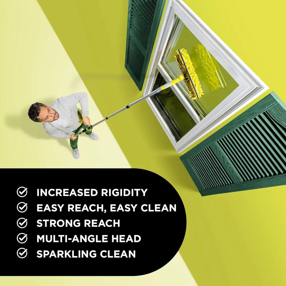 HAOYUNMA 36 ft Reach Window Washing Kit with 7 to 30 ft Telescoping Extension Pole, Window Squeegee and Scrubber Combo,