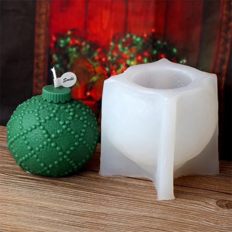 Multiform Striated Sphere Candle Silicone Mold Christmas Ball Gypsum Epoxy Resin Mold DIY Soap Candle Making Festival Home Decor