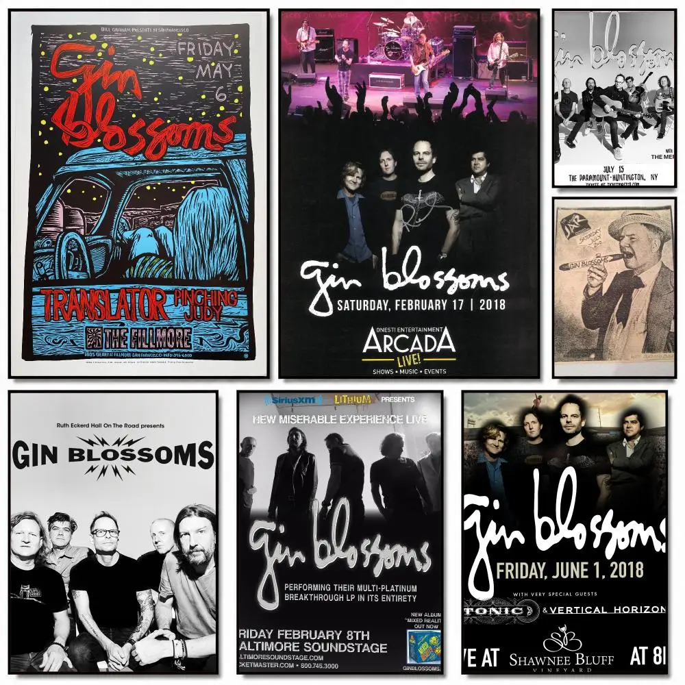 band G-Gin Blossoms-S Poster Removable Wall Sticker for Home Cafe Bar Office Interior Decor