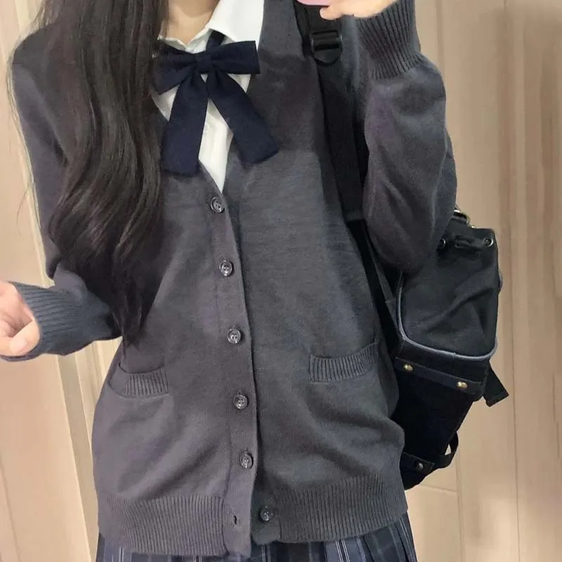 

2026 Autumn Pink JK Sweater Cardigan Coat Women's College Style Uniform Cardigan Student Cute Knitted Sweater