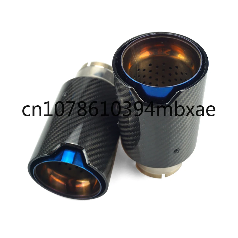 

factory export auto Carbon Fiber blue burnt Tailpipe Exhaust Tips For Cars muffler pipe modificated car series