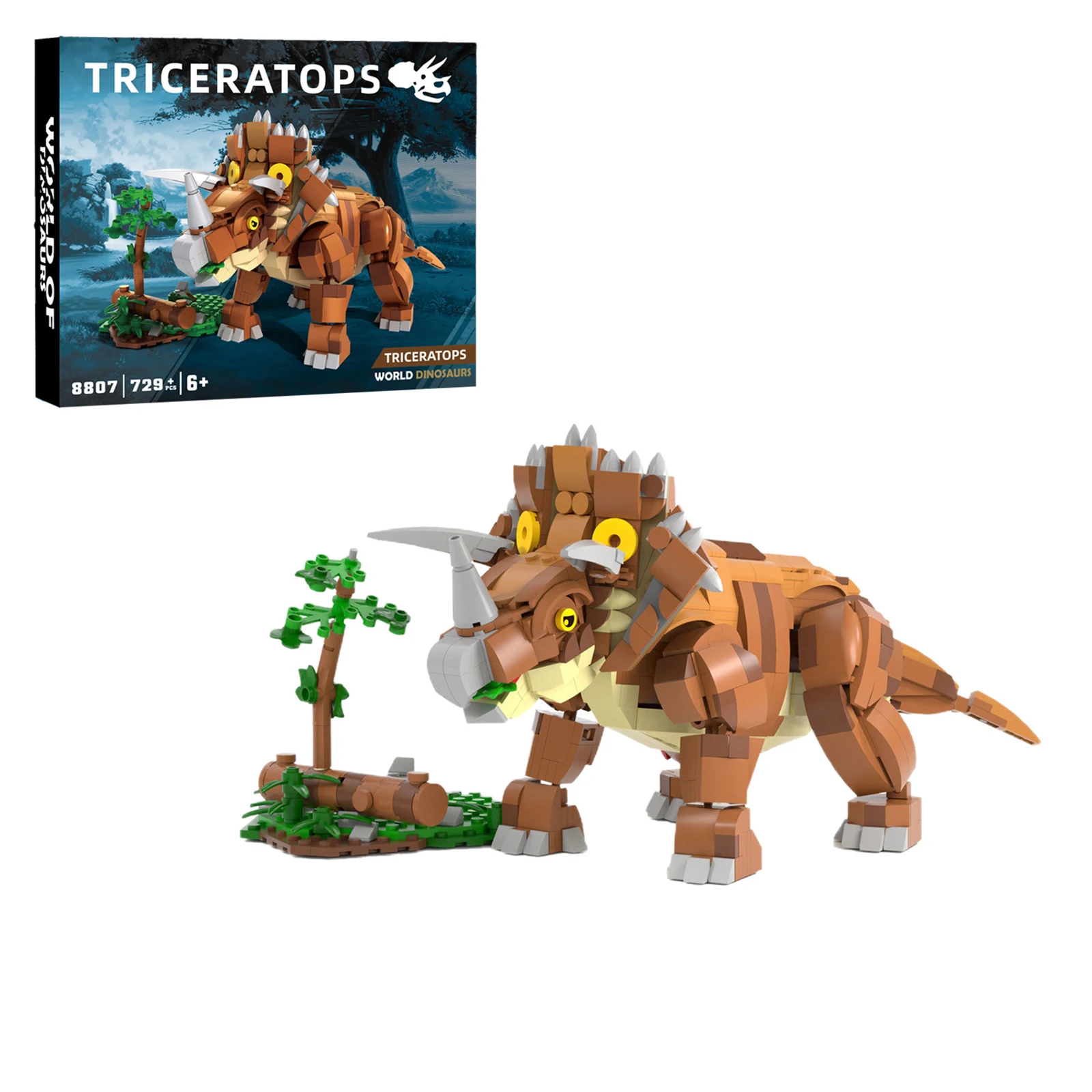 

8805 Dinosaurs Model 729pcs Building blocks Set Triceratops Collectible Puzzle Ornament Toys Boys Bricks DIY Holiday Gift