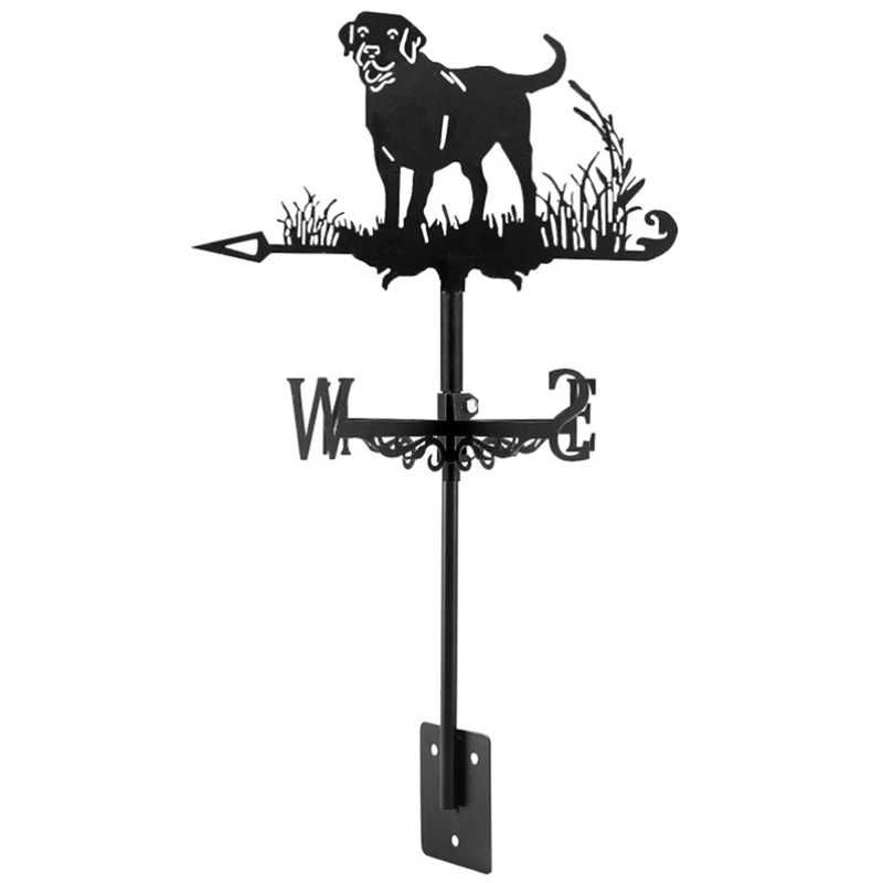 1Set Dog Metal Weather Vane Weathervane Silhouette Garden Decorative Wind Direction Indicator Iron For Outdoor Yard Farm