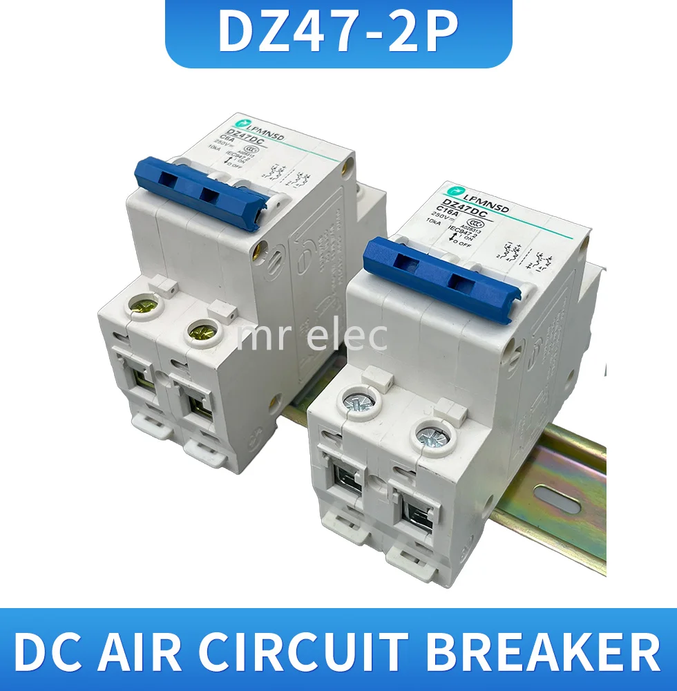 DC 2P 6A 10A 16A 20A 25A 32A 40A 50A 63A Circuit breaker DC250V MCB 2 Poles Solar Energy Photovoltaic PV Mini DC Air switch