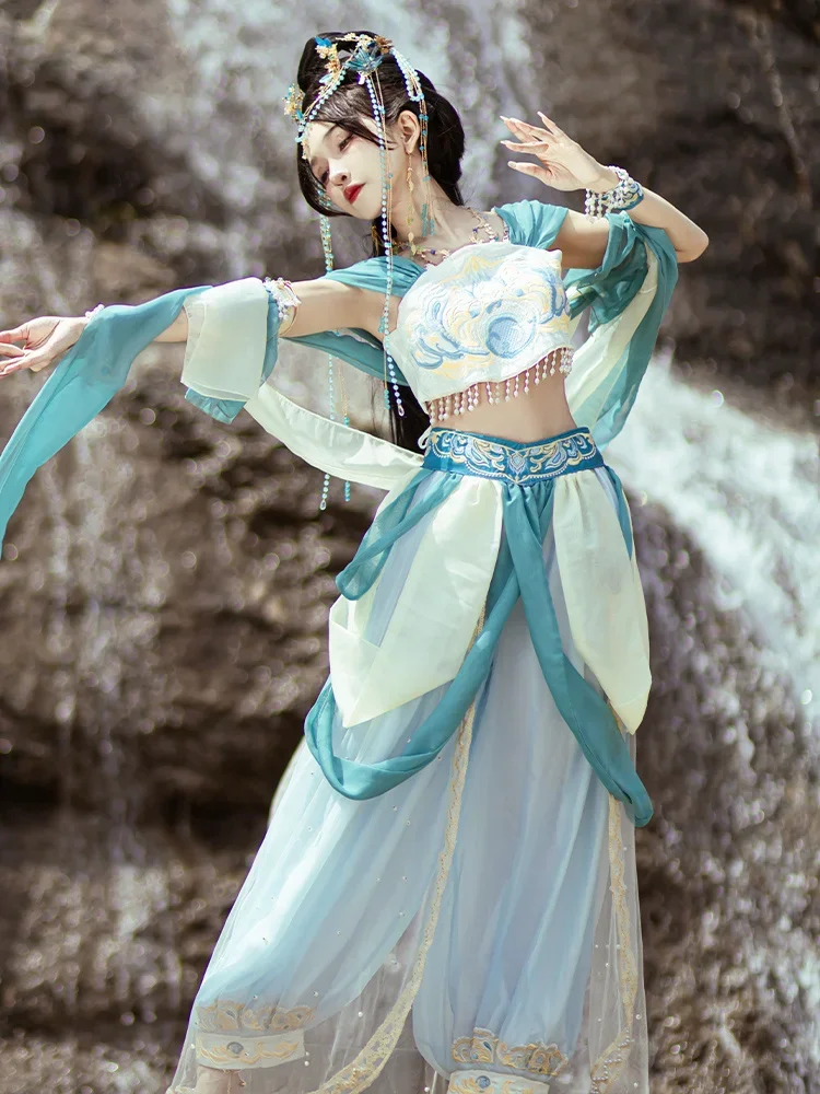 بدلة إمبر مينغ هان للإناث ، فستان الأميرة الشرقي الصيني ، زي الرقص الخيالي