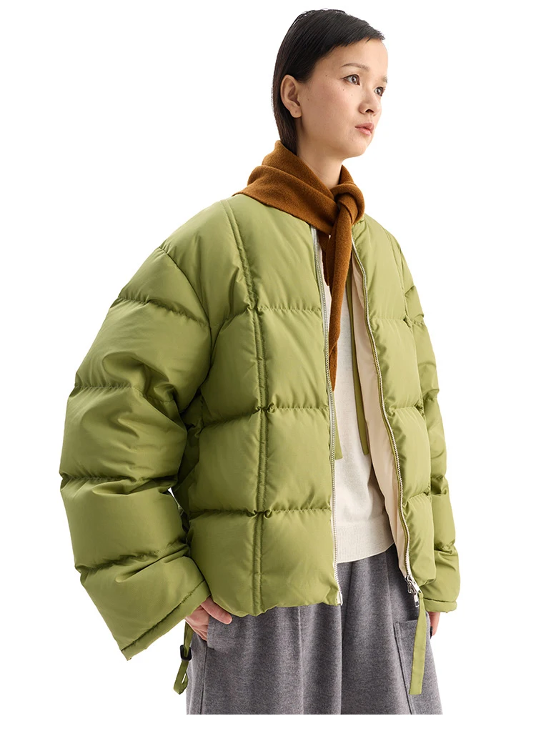 2026 Winter Short Puffer Jacket for Women, Petite Coat, White Duck Down, Thickened for Warmth