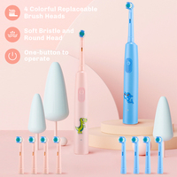 Sonic Children Electric Toothbrush Rechargeable Colorful Cartoon Soft Brush For Kids Automatic Waterproof With Replacement Head