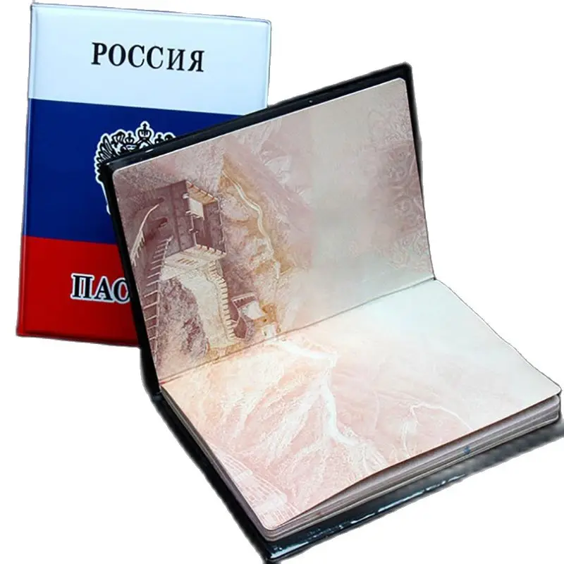 Colorful Russia Passport Cover for Men Women PU Leather CCCP USSR Travel Passport Case Holders