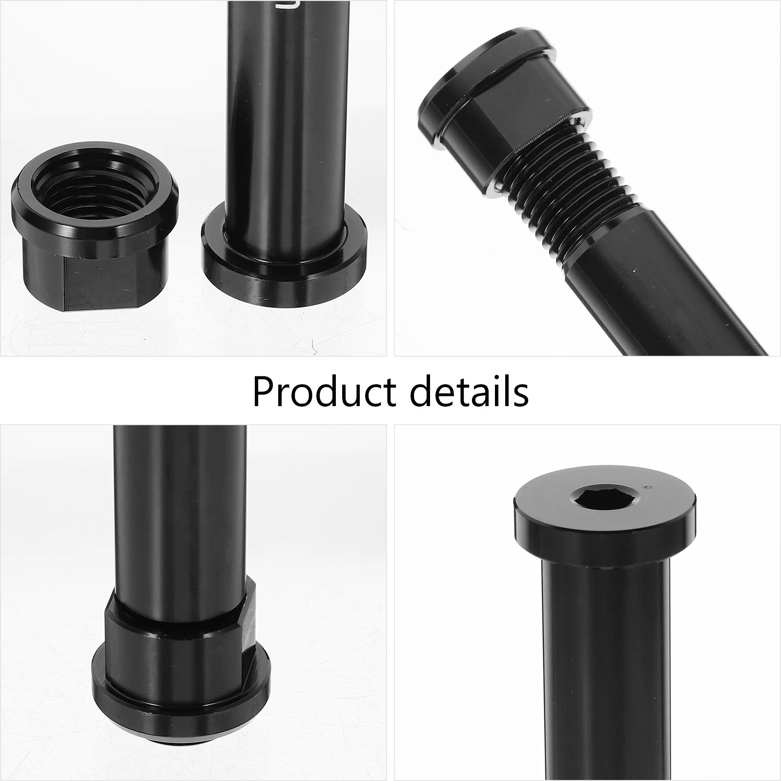 

1pc Front Fork Thru Professional Bike Axle Lever Sturdy Aluminum Alloy Black Replacement Bicycle Accessory For Axle Rod