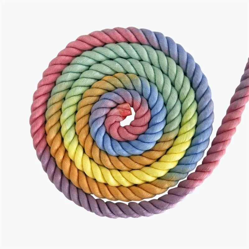 12 mm farblich abgestuftes Baumwollseil, dreifach geflochtenes Makramee-Seil, vielseitig einsetzbares Seil für Haustierleinen, Wanddekorationen, Kordeln und DIY-Projekte.