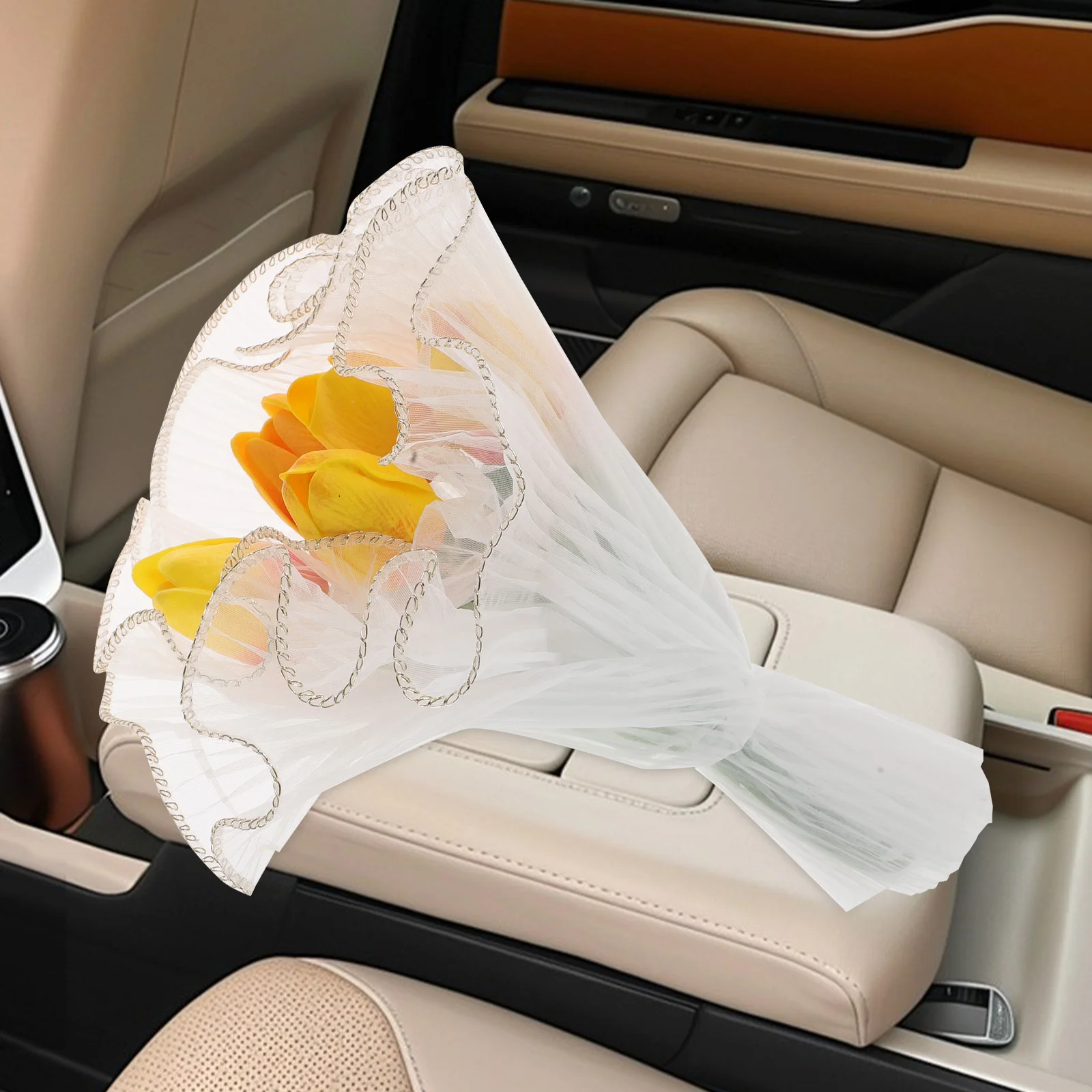 

Car Tulip Bouquet Dashboard Ornament Decorate Artificial Tulips Accessory Pvc Flowers