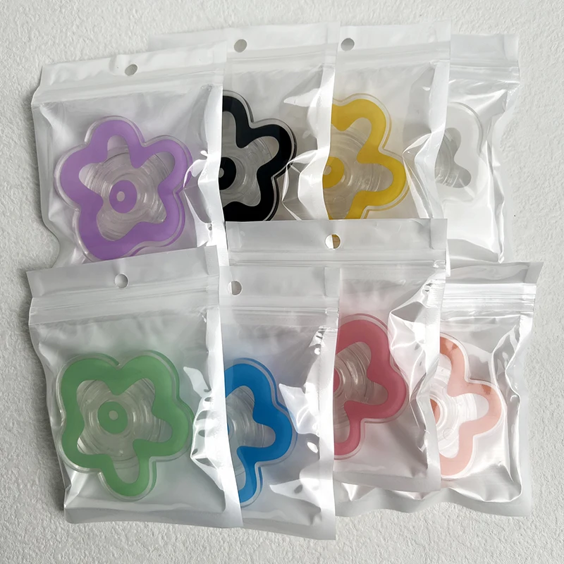 Акриловый однотонный прозрачный держатель для телефона с цветком, креативный ленивый настольный держатель для телефона сзади