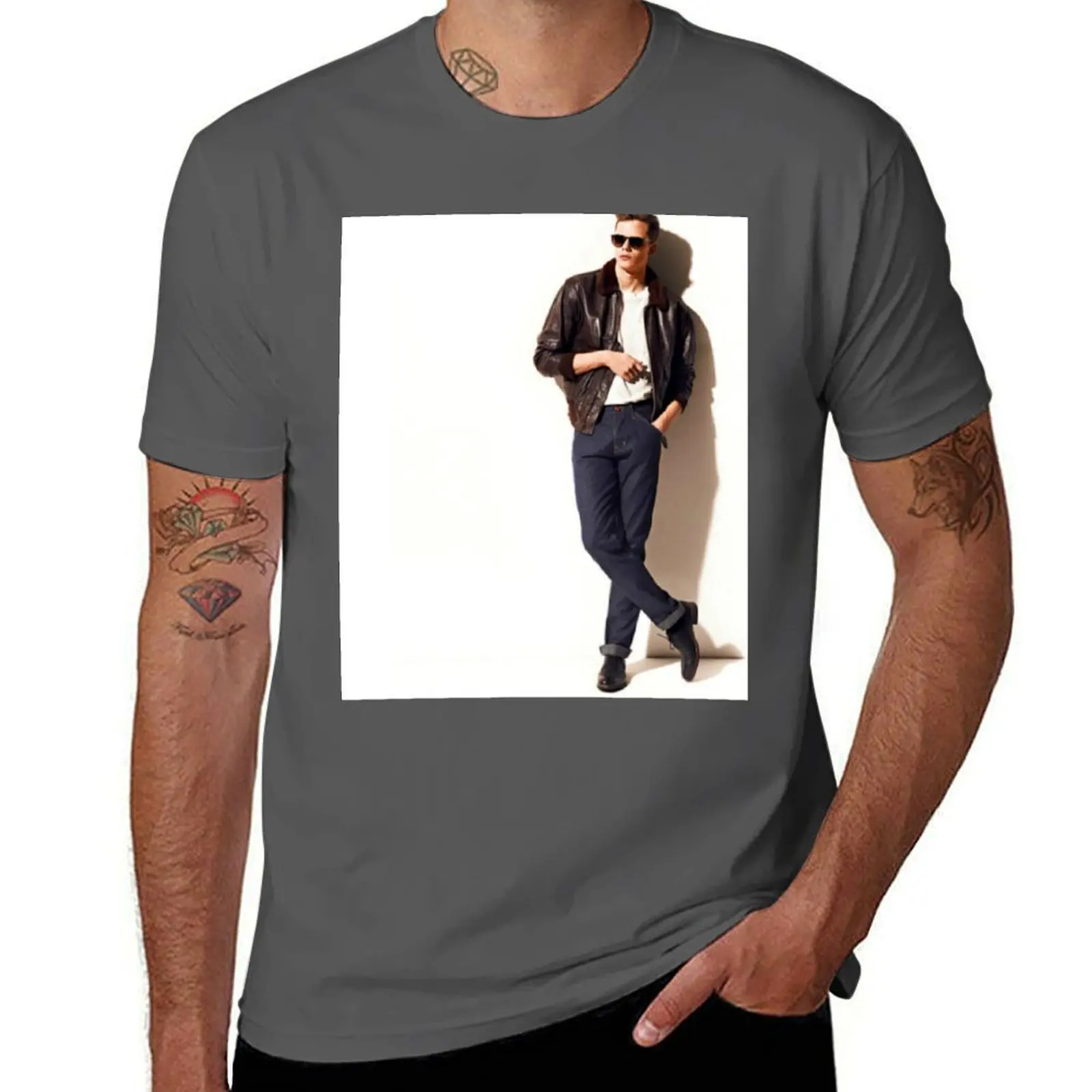 

Celebrity: Bill Skarsgard T-Shirt Basic Plain Short Sleeve Crew Neck Tee