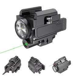 Powerful Tactical Flashlight 1000LM Rechargeable Weaponlight with Laser Light for Quick Release Rail Mount