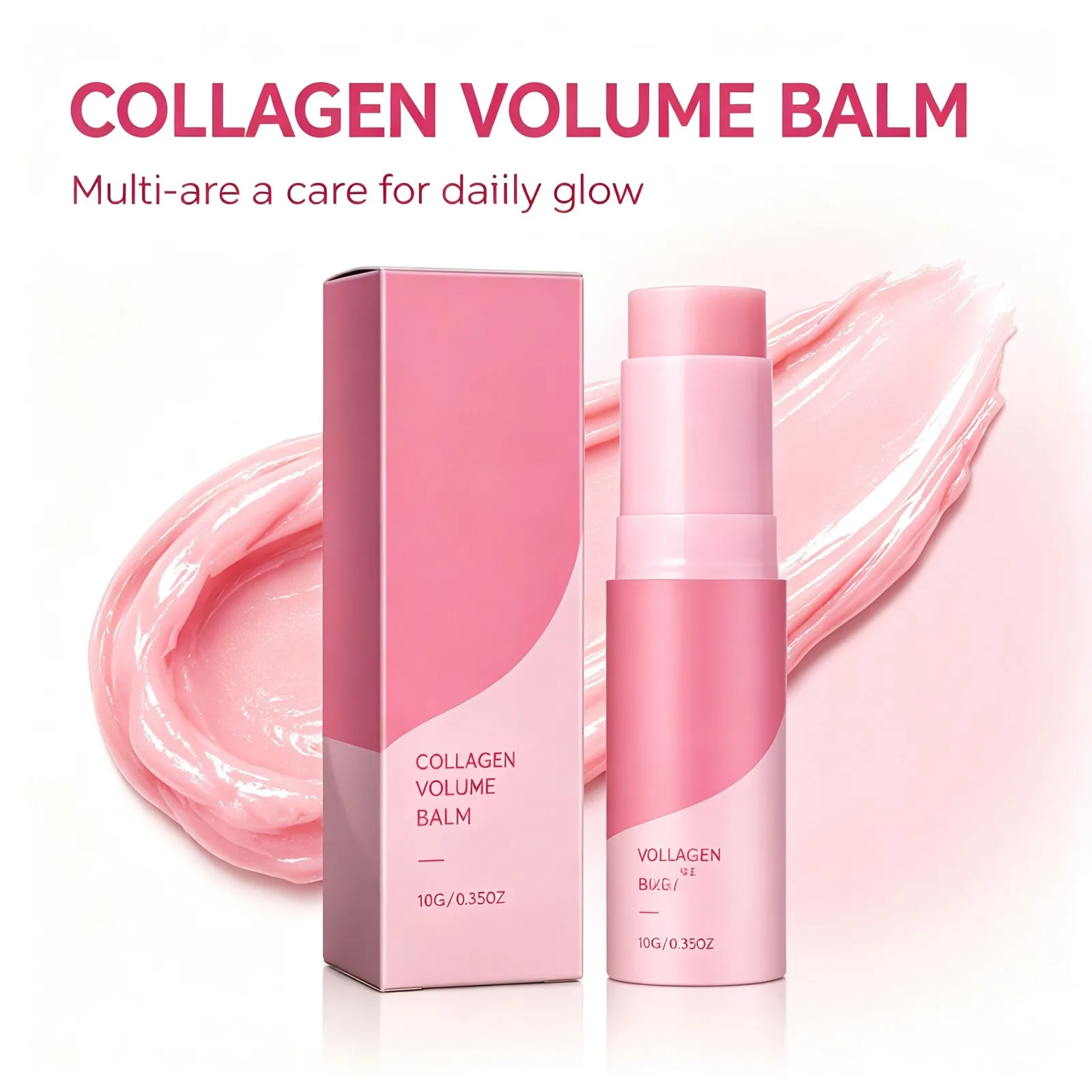 Collagen Multi Balm Stick Travel Friendly Hydrating Makeup Prep Plump Look Nourishing Skin Stick for Face Lips Eyes 10g