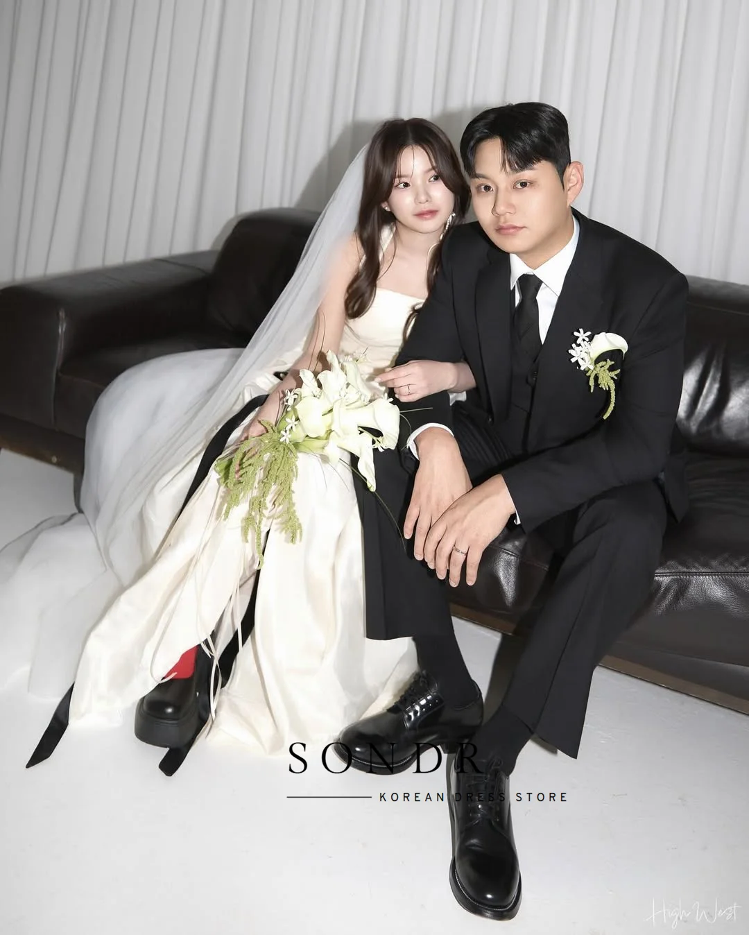 Suknie ślubne koreańskie Sondr z dekoltem halter, szyte na miarę, fason A-line, do sesji zdjęciowych na zewnątrz, suknie wieczorowe do ziemi, fason A-line.