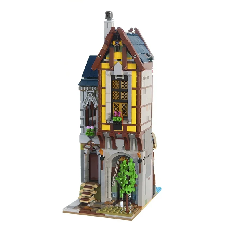 1282 stücke Moc Modulare Architektur Medieval Smithy Castle Bausteine Montage Kreativität Ziegel Spielzeug Kinder DIY Bildung Geschenke