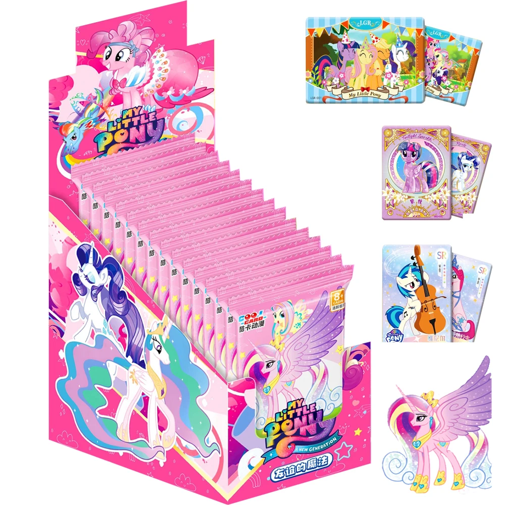 

Оригинальная карта My Little Pony для детей, Мерцающая милая и забавная Мерцающая карта из редких игр, коллекционная открытка, рождественские подарки