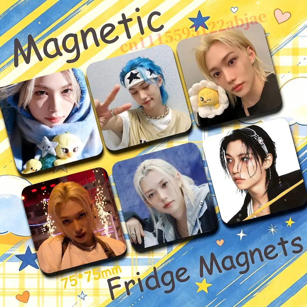 F-Felix THIS THAT L-Lee 75mm Square Fridge Magnet Cute Refrigerator Magnet Office Cabinet & Home Kitchen Decoration Gift