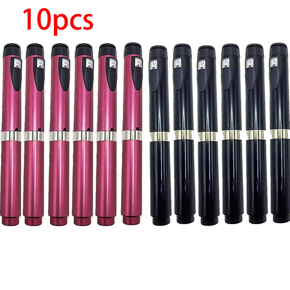 10Pcs Beauty Medical Aesthetics Tattoo Pen Compatible with Lilly Insulin Injection Pen Red & Black Aluminum Tattoo Magic Pen