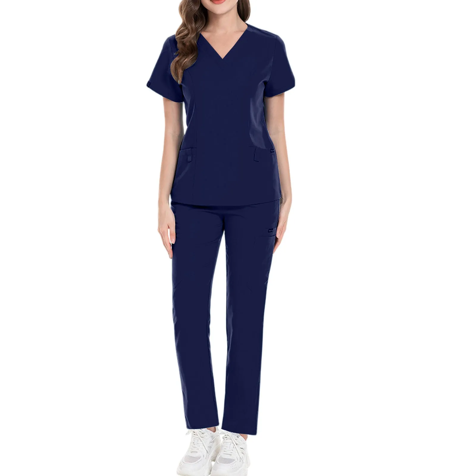 Operating Room Surgical Workwear Nurse Scrubs Sets Nursing Elastic Pants Spa Top Pants Works Scrubs Top+ Jogger Pants