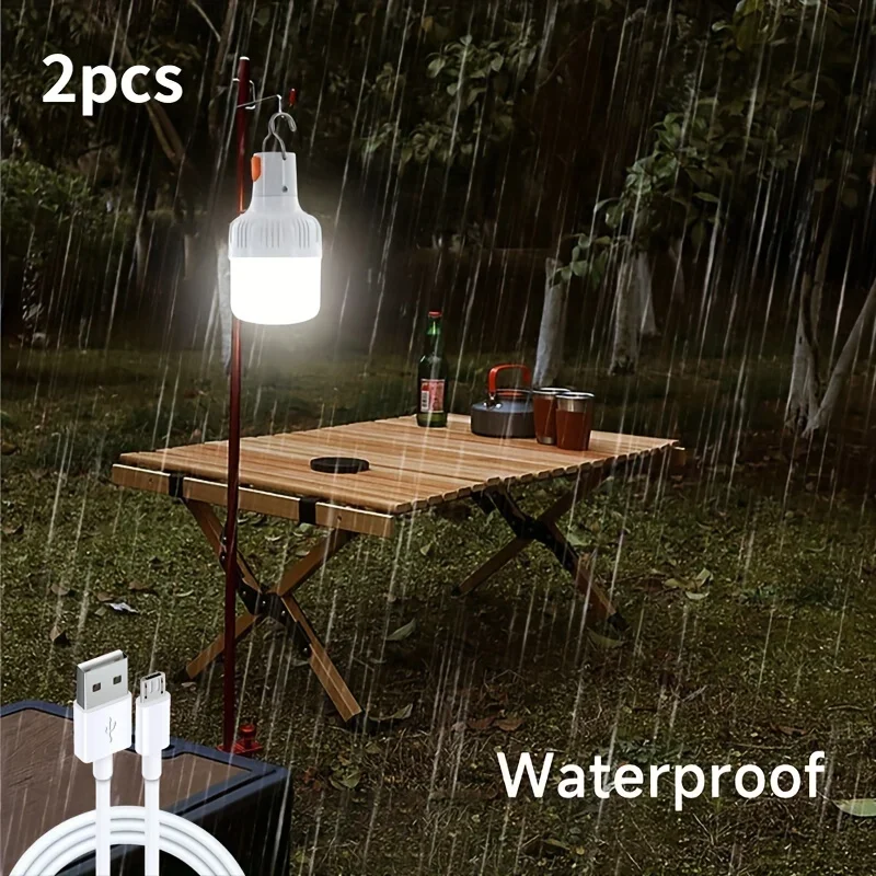 Outdoor Portable LED Emergency Lantern USB Rechargeable Hanging Tent Lights for Field Camping Climbing Hiking BBQ Lights