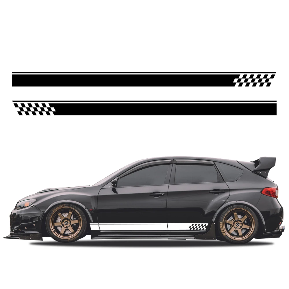 2PCS Car Door Side Skirt Sticker Decor Car Sticker Custome For Subaru Impreza WRX STI GDB GVB VA 2018 2009 2008 2014 2002 2015