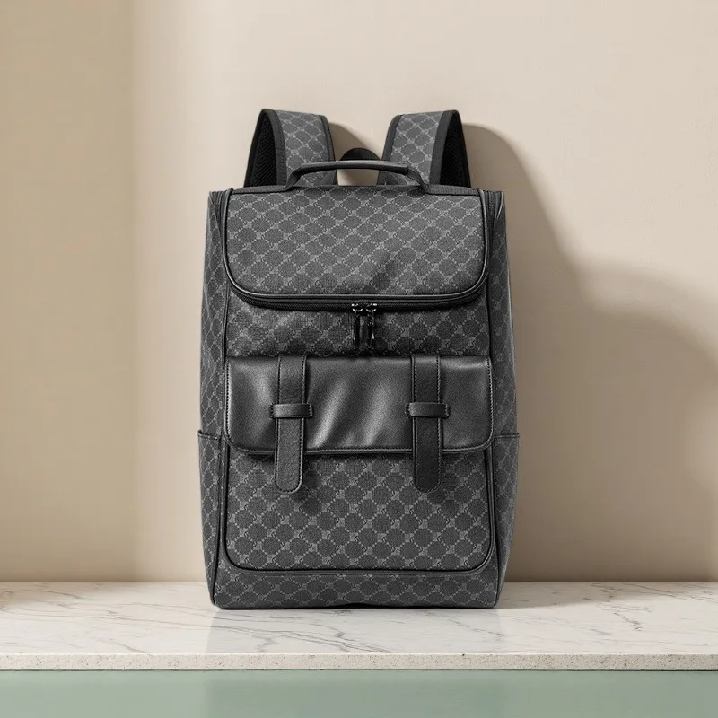 

Luxury Plaid Backpacks Men Large Capacity Travel Backpack For Men Fashion Design Backpack 15 inch Laptop Bag Male Schoolbags