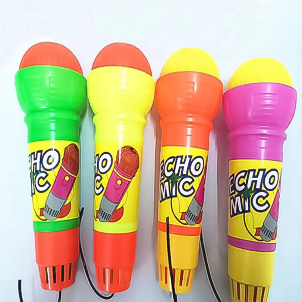 4pcs Echo Microphone Toy Pretend Play Multicolor Novelty Toy for Kids Graduations Holidays Birthday Parties (Random Color)