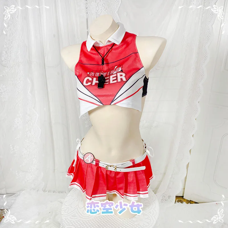 Game Goddess of Victory: Nikke Clay Cosplay Clay Bay Cos Costume Wig Cheerleader Uniform For Hallowmas Carnival Adult Outfit