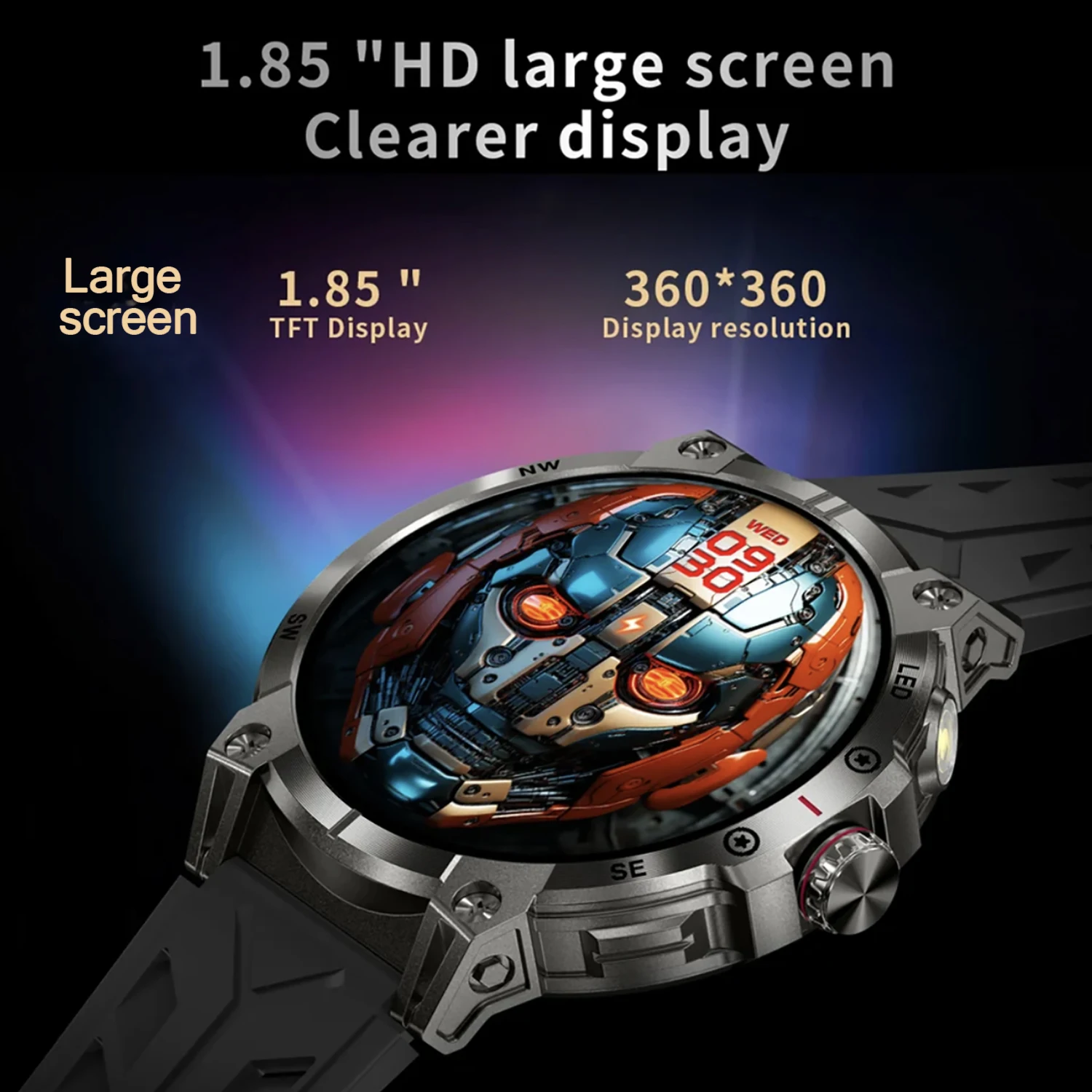 2025New GPS Outdoor Robuste Smart Uhr Männer LED Lights760 Extra Große mAh Batterie Wasserdichte Uhr Für Android IOS Smartwatch Neue