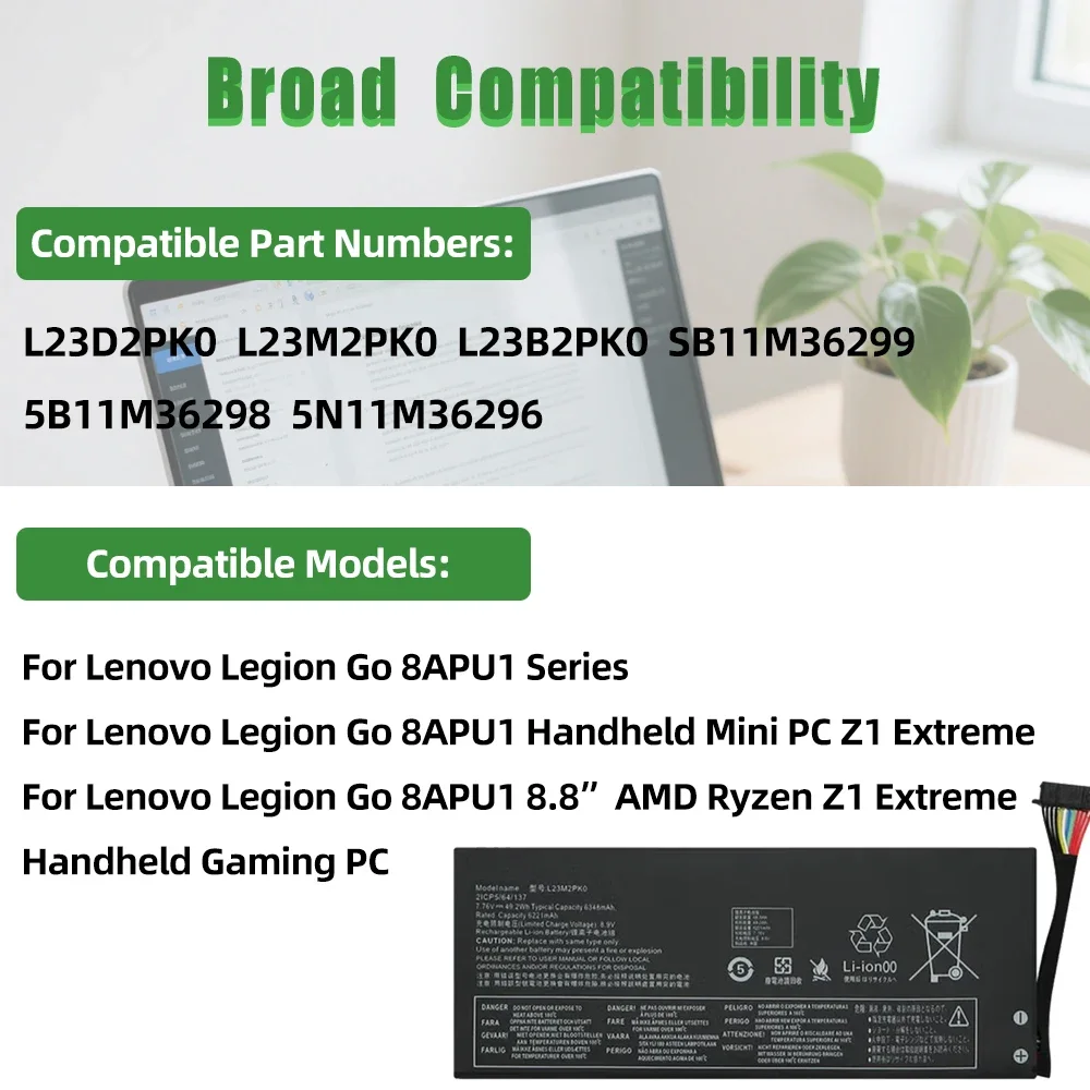 Upgrade 81Wh High Capacity L23M2PK0 L23C2PK0 Battery for Lenovo Legion Go 8APU1 Handheld Gaming PC L23B2PK0 L23L2PK0