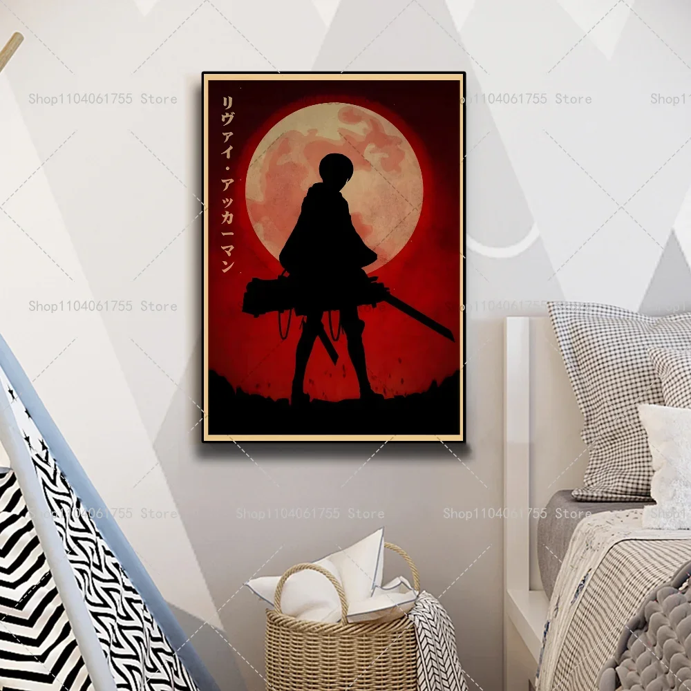1PC Classic Anime Attack On Titan Season 4 Poster Self-adhesive Art Waterproof Paper Sticker Coffee House Bar Room Wall Decor