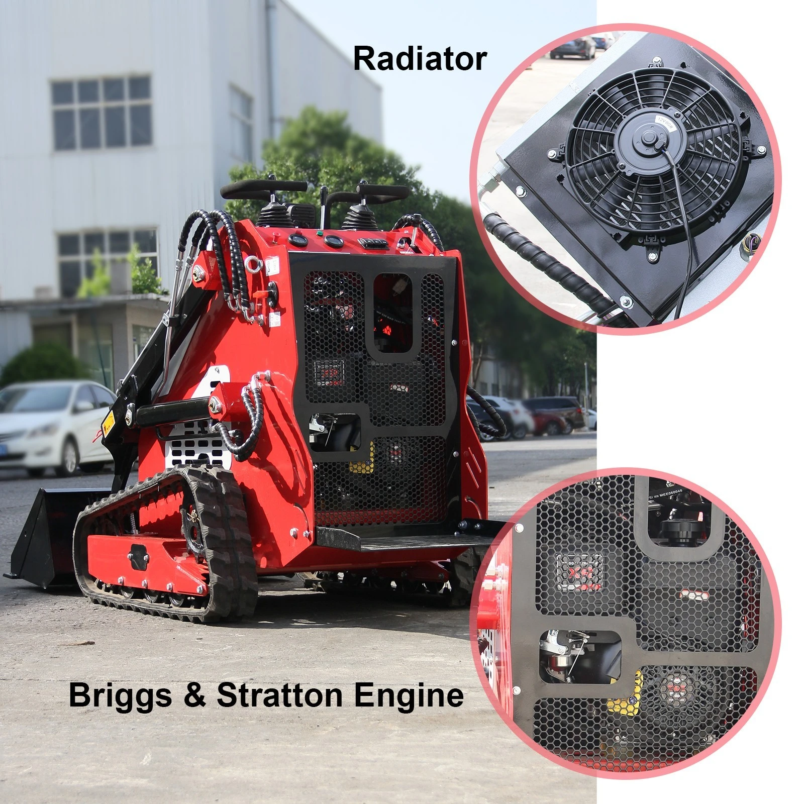 Pagamento completo, non un deposito Mini minipala minipala cingolata a doppio raffreddamento da 15 HP con motore B&S