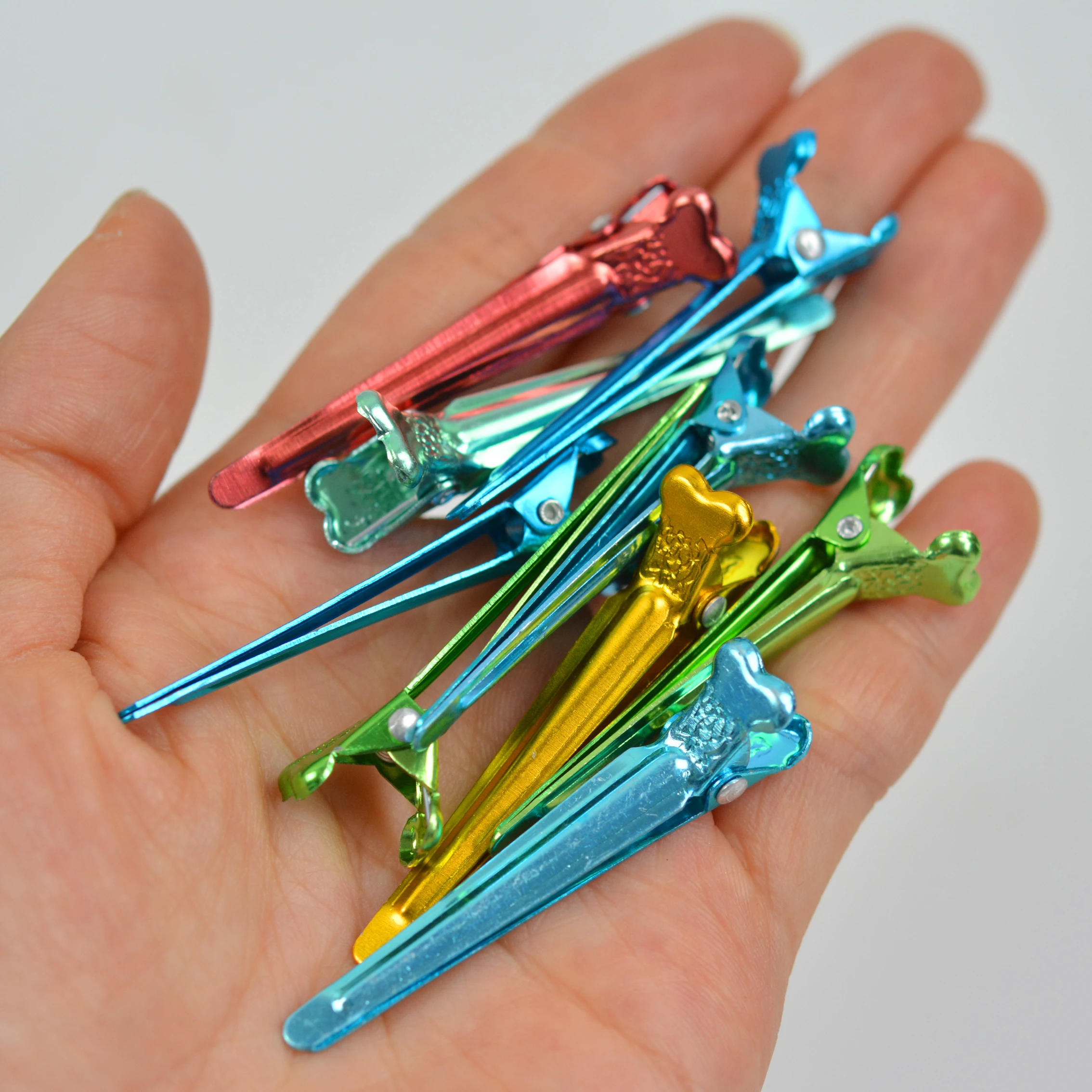 50Pcs 50mm Flat Metal Colorful DIY Crocodile Alligator Fix Hair Accessories Hairdressing Section Clips Holding Hair Styling Tool