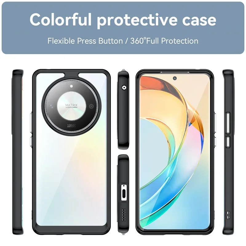 Transparent Shockproof TPU Case for Honor Magic 6 5 4 Lite Pro X9b X9a X9 5G 4G Protective Cover Frame Capa Shell Funda Coque