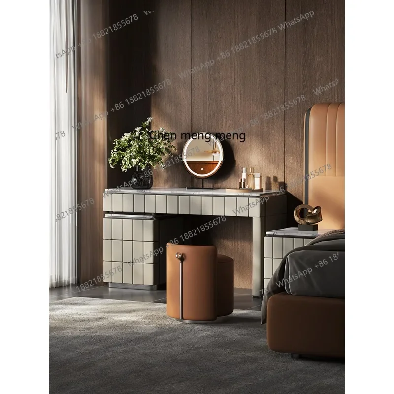 

N178 Italian minimalist dresser, bedroom light luxury high-end leather art storage cabinet integrated