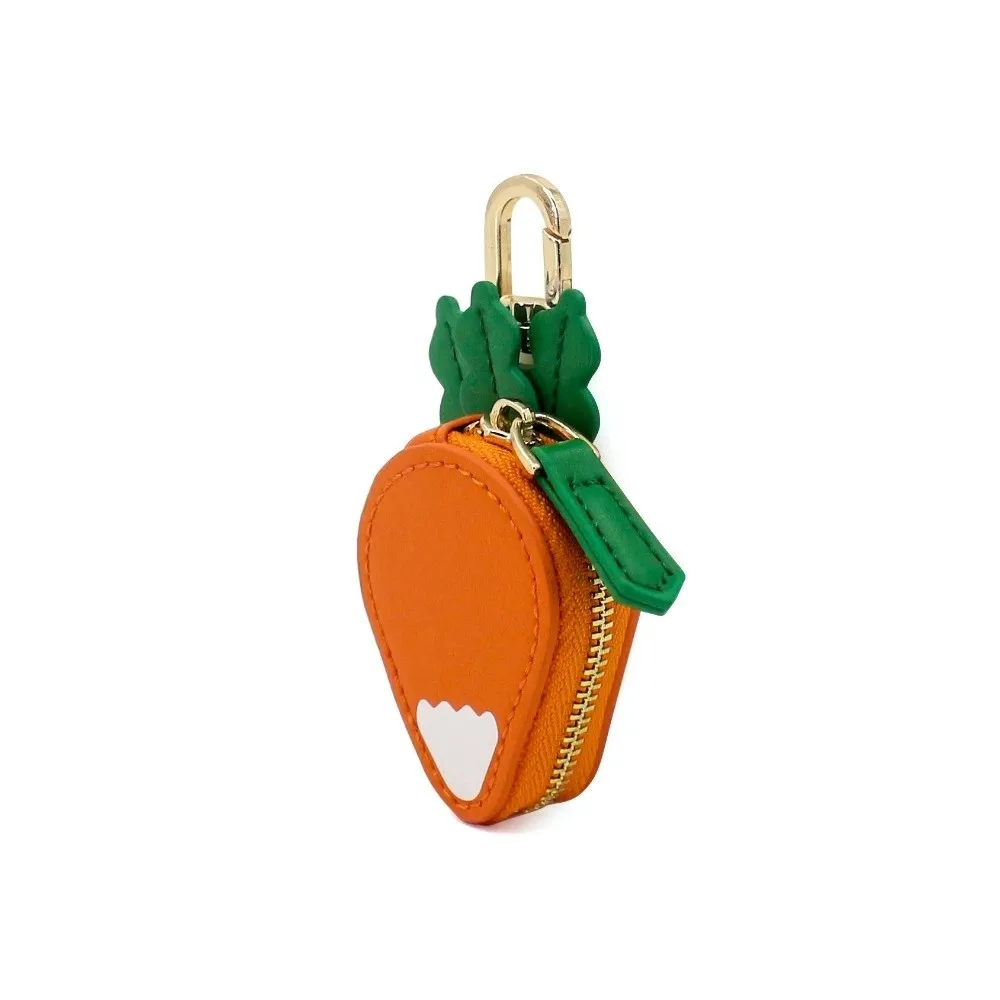 Nuevo monedero redondo de cuero PU con forma de fruta, bonito llavero, tamaño Mini, bolso para auriculares, bolso colgante, bolso, dije