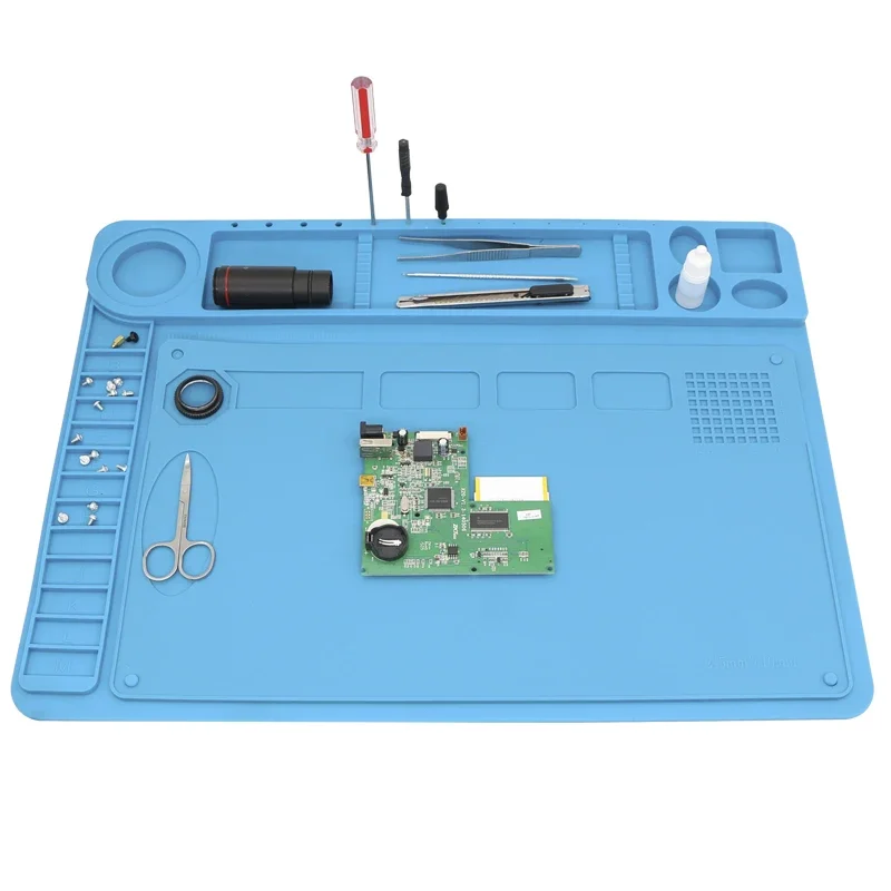 480x360mm Soldering Station Motherboard for Phone Computer Repairing Heat Insulation Working Mat with Ruler scale