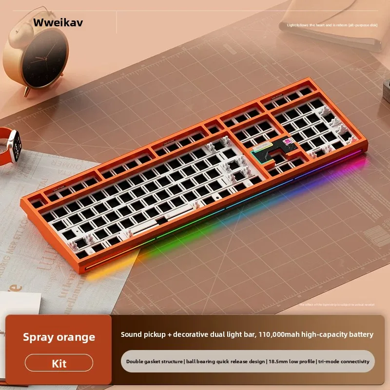 

WEIKAV NUT108 Aluminum Mechanical Keyboard Kit 108-Key Full Size Tri-Mode 10000mAh Battery Keyboard KitsQMK/VIA Programmable