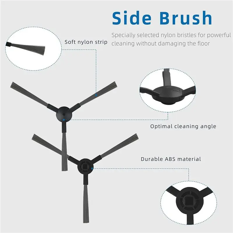 A84X-3 Set Replacement Parts For Midea VCR04W Robot Vacuum Cleaner Accessories Washable Side Brush Hepa Filter Mop Cloth