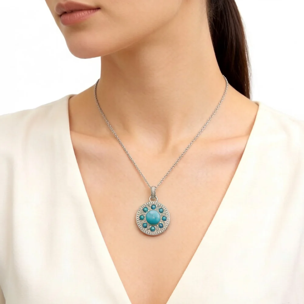 Wisiorek Ozdoba Niebieska Marka Moda Modna Biżuteria Europa 925 Sterling Silver Akcesoria Prezent Dla Kobiet — zdjęcie 4