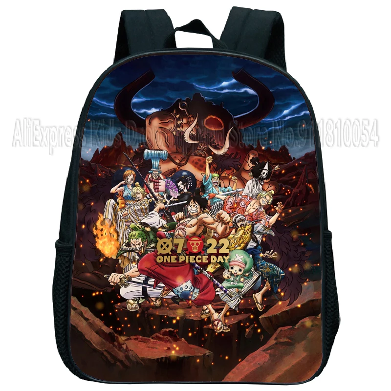 One Piece Luffy Kindergarten Backpack Toddler Kids School Bag Zoro Law 3D Cartoon Toddler Baby Shoulder Bag Children Gift