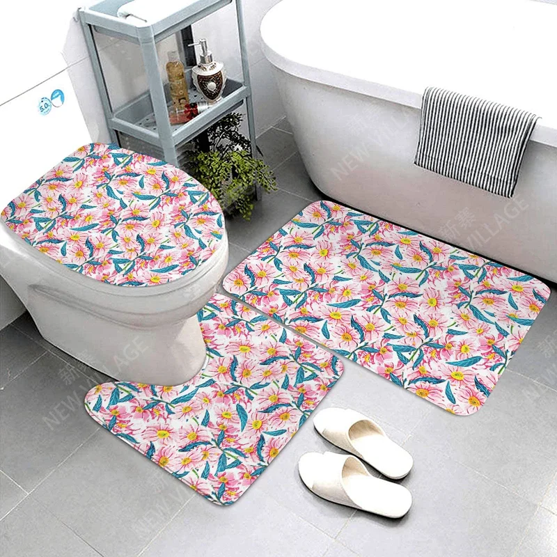 Anti-slip Bath Mat Bathroom Small Rug Shower Mat Decorative Absorbent Foot Mat Entrance Bathtub toilet rug Morandi Nordic letter