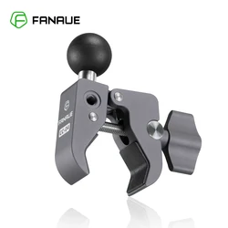 FANAUE-Base de montaje de abrazadera de manillar de bola de aluminio de 1 pulgada para brazo de doble enchufe, soporte de teléfono para motocicleta y bicicleta, Compatible con soportes Ram