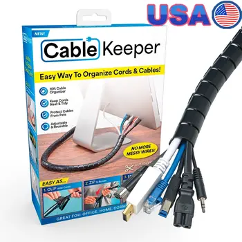 電線收納整理器 10英尺可調式電線蓋 簡易拉鍊工具 家用 辦公室 宿舍 電視 電腦保護 8 最佳銷售 電線隱藏器 - №1