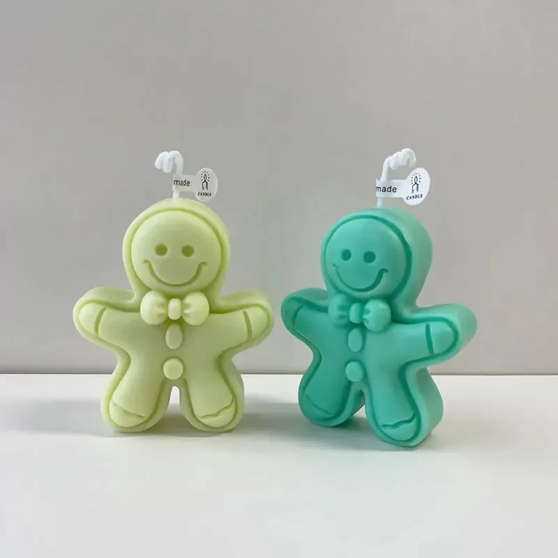 DIY Silicone Mold Gingerbread Man Christmas Cookie Baking Mould Handmade Soap Candle Making Supplies