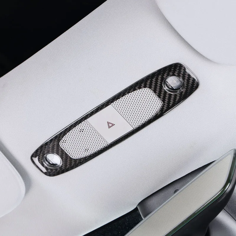 

Декоративная наклейка для лампы для чтения для Tesla Model 3 Y, чехол из настоящего углерода, модификация отделки автомобиля, аксессуары для интерьера 2017-2023