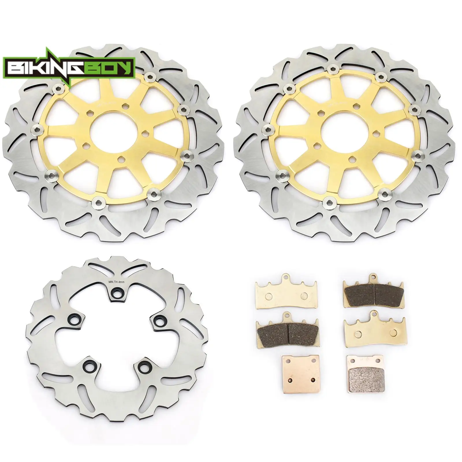 BIKINGBOY For Suzuki GSX-R GSXR 750 96 97 98 99 TL1000R 98 99 00 01 02 03 K1 K2 K3 Front Rear Brake Discs Disks Rotors + Pads view 2