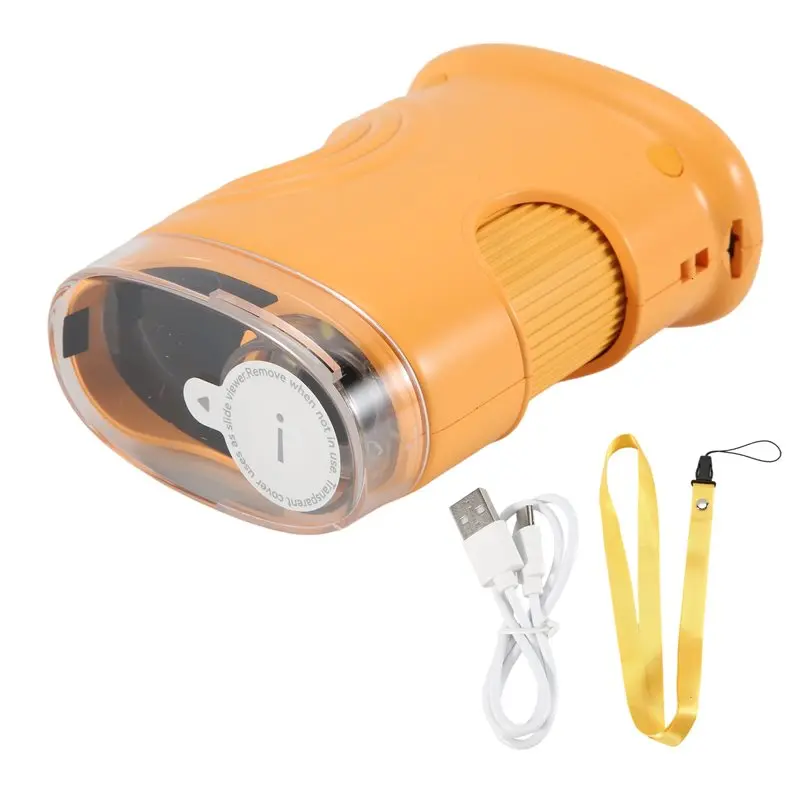 A63T-Educational For Kids Handheld Microscope With 2In HD Screen 50-1000X Pocket Microscope Birthday Gift For Children Yellow
